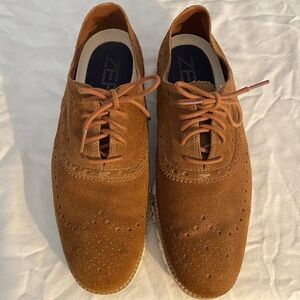 Cole Haan Zero Grand Brown Suede Wingtips